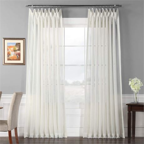 HPD Half Price Drapes SHCH-VOL3-84-DLDW Double Layered Extra Wide Sheer Curtain