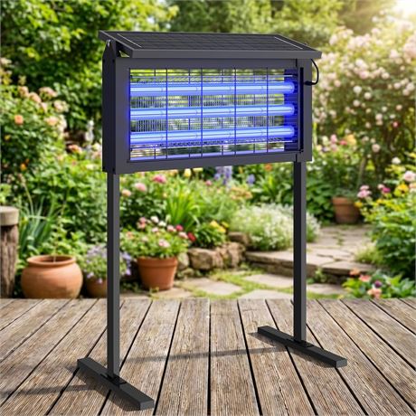 Large Solar Bug Zapper Outdoor, Solar Mosquito Zapper for 3000 sq.ft,