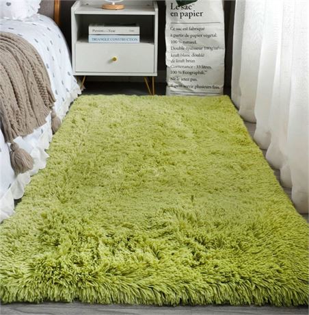 Fluffy Shaggy Area Rugs for Bedroom, Soft Non-Slip Plush Carpet Feet Floor Mats