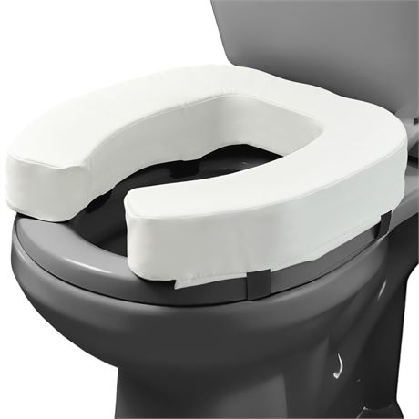 Lunderg Toilet Seat Riser for Seniors - Adds 3 inches. Universal Fit - Firm