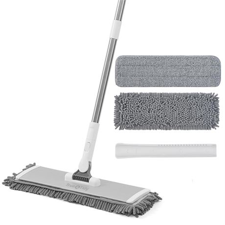 True & Tidy Heavy Duty Wet and Dry Pet Sweeper Dust Mop, Includes 1 Microfiber