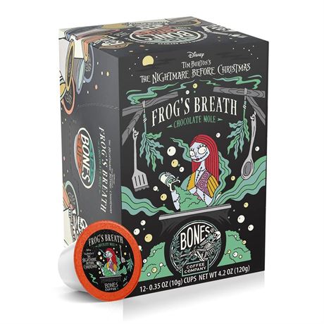 Bones Coffee Company Frog's Breath, Chocolate Mole Flavored Coffee Pods, Low