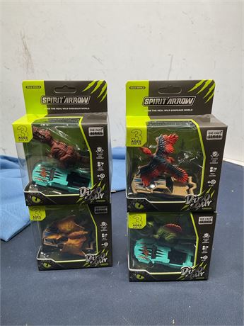 DINOBROS Dinosaur Toy Pull Back Cars 4 Pack Dino Toys for 3 Year Old Boys Girls