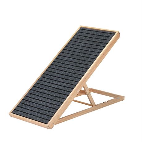 Gecheer 39" Long Wooden Pet Ramp, Folding Dog Cat Ramp with Height Adjustment