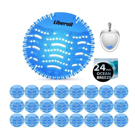 24 Packs Urinal Screens Deodorizer, Urinal Cake Anti-Splash&Odor Freshener –