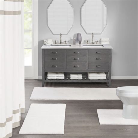 Home Essence Marshmallow Tufted Microfiber Solid Bath Rug