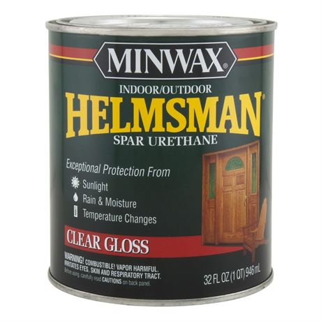 Minwax 63200444 Indoor/Outdoor Helmsman Spar Urethane  Gloss  Clear  1 Quart