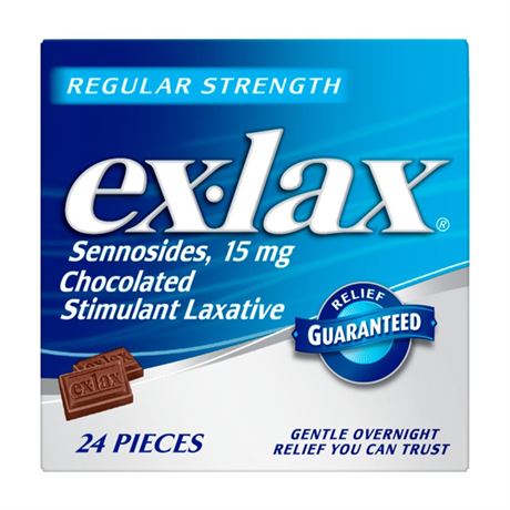 Ex-Lax Regular Strength Chocolated Stimulant Laxative Constipation Relief Pills