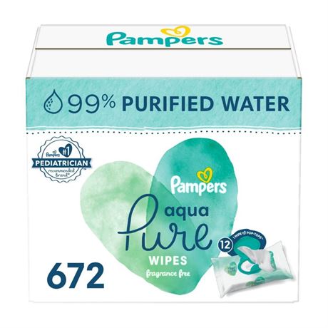 Pampers Aqua Pure Sensitive Baby Wipes - 672ct