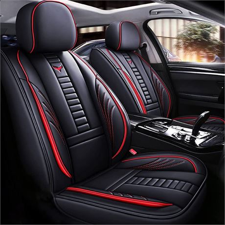 Waterproof 5 Car Seat Covers for Dodge Charger 2000-2023, Premium Faux Leather