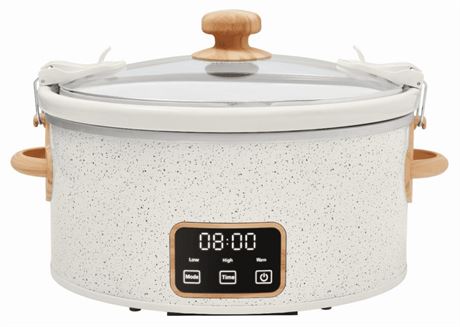 The Pioneer Woman 6-Quart Portable Linen Speckle Slow Cooker