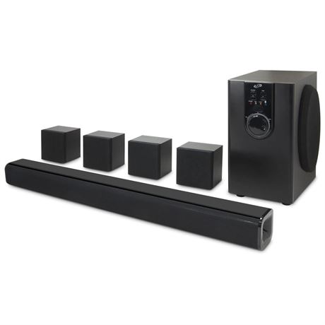 iLive 5.1 Home Theater System with Bluetooth, 6 Surround Speakers, Wall