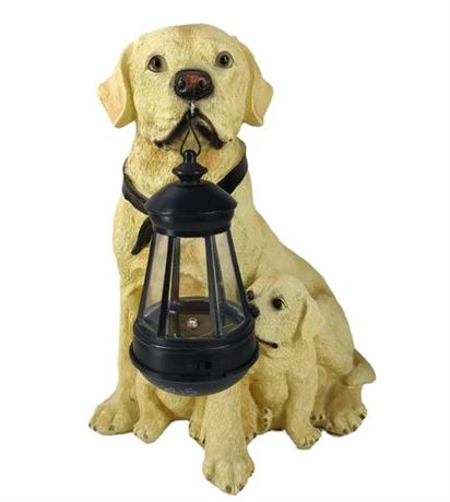 Vivid Resin Dog Solar Lights, Outdoor Indoor Lights, Garden Yard Labrador