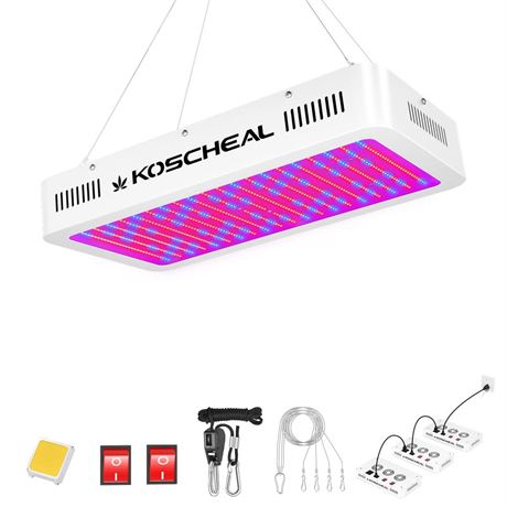 KOSCHEAL LED Grow Light Full Spectrum 2000W, Plant Grow Light with Veg & Bloom