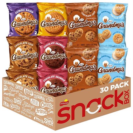 Grandma's Grandma’s Cookies Variety Pack Flavored Cookies Snacks (30 Pack)
