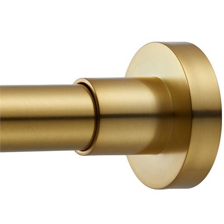 Gold Shower Curtain Rod - Never Rust No Drill Non-Slip Spring Tension Shower