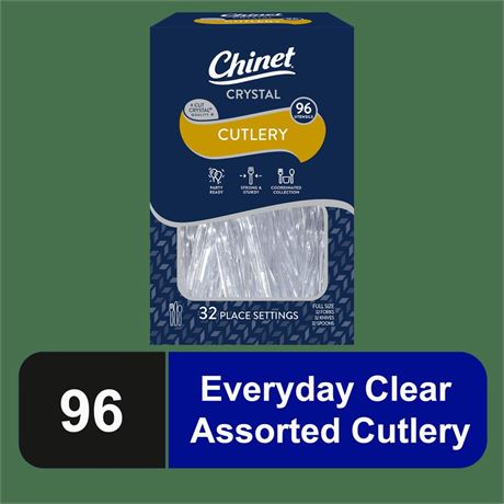 Chinet Crystal® Premium Plastic Cutlery, 96 Count