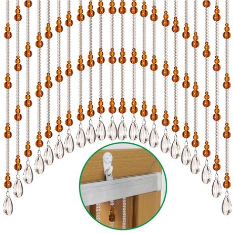 Assembled Crystal Beaded Door Curtain, Door String Beads Curtains for Doorways