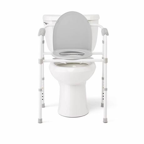 Medline 3 in 1 Steel Folding Commode, 350 Lb. Capacity