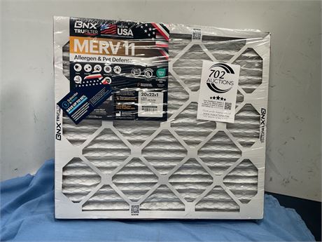 BNX TRU Filters 20x22 1/4x1 MERV 11 High Efficiency Pleated Air Filter, 4-Pack,