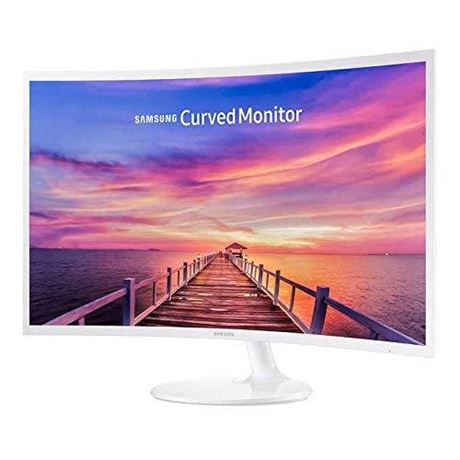 Samsung 27in White Super-Slim Curved 1080p LED Monitor, 1920 x 1080 Resolution