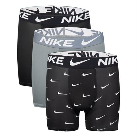 Boys 8-20 Nike Dri-FIT Boxers 3-Pack Color: Grey Black Size: LARGE