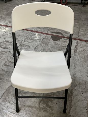 4-Pack Indoor/Outdoor Plastic Folding Chairs, Portable Steel Lawn Chairs for