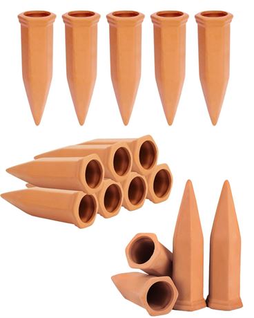 vensovo Terracotta Self Watering Spikes - 16 Pcs Potted Plant Watering Devices