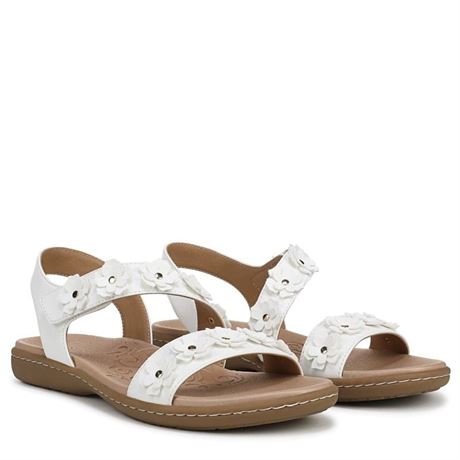 Lifestride Women's Elisa Sandals (White/Floral) - Size 7.0 M