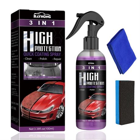 Car Coating Spray, 3 in 1 High Protection Quick Car Coating Spray, 3 in 1