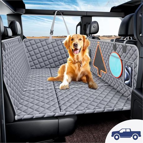 XL Dog Car Back Seat Cover for Trucks, Truck Bed Extender with 6 Foldable