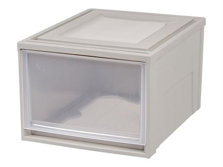 IRIS Stackable Storage Drawer 10.85 Gal Gray/Translucent Frost 170523