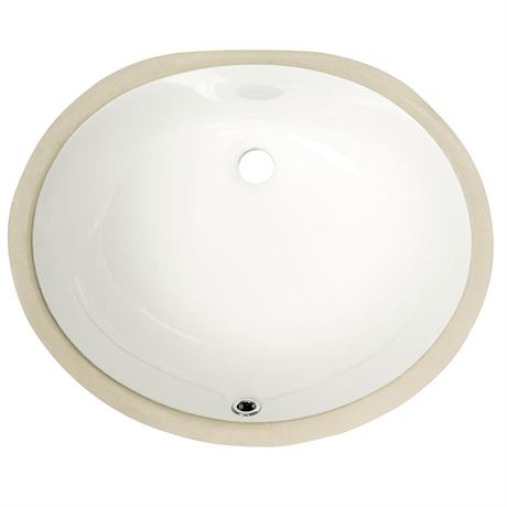 MSI 17 inch x 14 inch Oval Porcelain Ceramic Undermount Bathroom Vanity Vessel