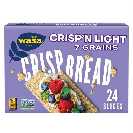 WASA Crisp’n Light 7 Grains Crispbread, 4.9 Ounce