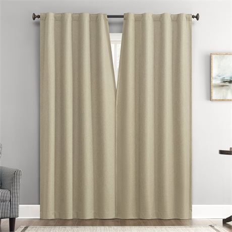 Sun Zero Vance 2-Piece Magnetic Closure 100% Blackout Back Tab Curtain Panel