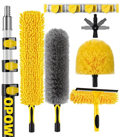 25 Foot High Ceiling Duster Kits with 5-18ft Heavy Duty Extension Pole, High