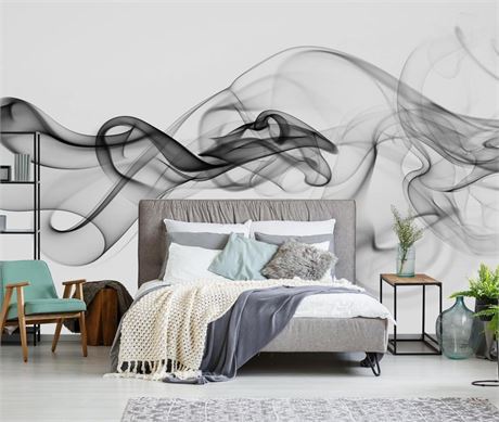 Gray Smoke Wallpaper Abstract Ink Marble Mural Wallpaper for Office Living
