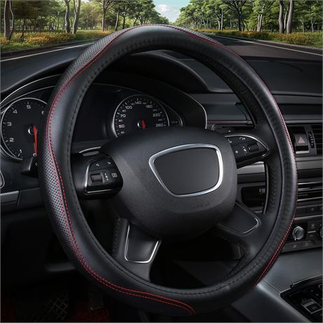 Car Accessories Microfiber Leather Steering Wheel Cover Anti-Slip Heavy Duty
