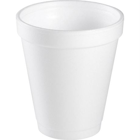 Dart Foam Cups, 6oz, White, 1000ct Case, Fits 6-series Lids, 6J6 White 6 ounces