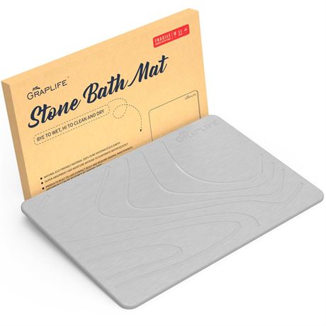 Stone Bath Mat Non-Slip Fast-Drying Mat for Kitchen Counter Tub & Bathroom