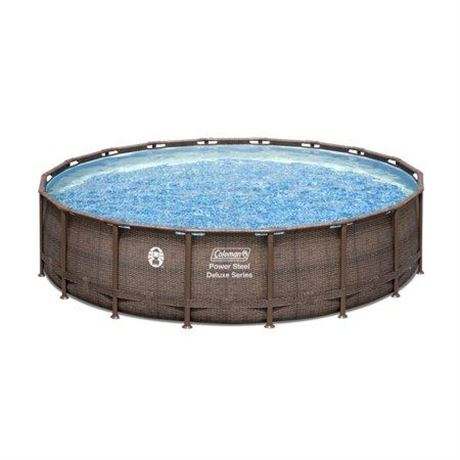 Coleman Power Steel 18’ X 48” Round Metal Frame Above Ground Pool Set