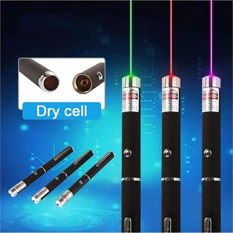 Motor Genic 3Pcs High Power Laser Pointer Pen 1mw Beam Light Visible Green+Blue