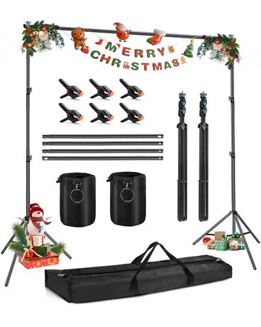 Backdrop Stand for Parties, HEMMOTOP 10x7.5ft Heavy Duty Photo Backdrop Stand