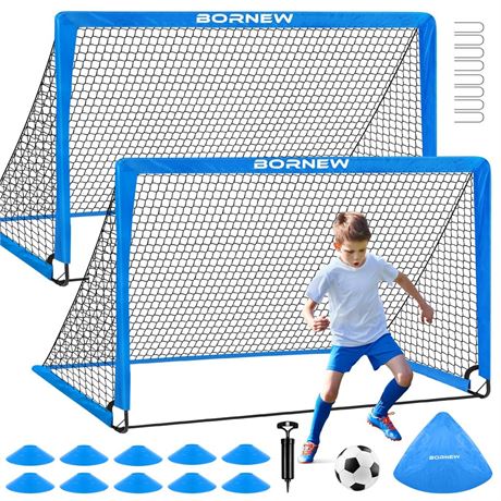 Kids Soccer Goal for Backyard Set - 2 Set of 6X4 / 4X3 ft Toddler Soccer Nets