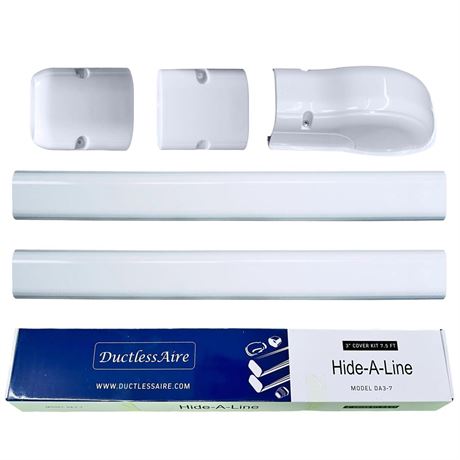 DuctlessAire White Paintable Mini Split Line Set Cover Kit - Weather Resistant,
