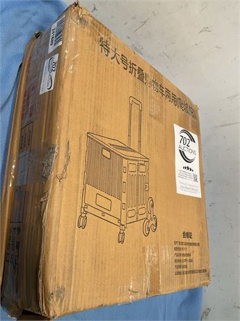 Foldable Utility Cart Portable Rolling Crate Collapsible Rolling Carts with Lid