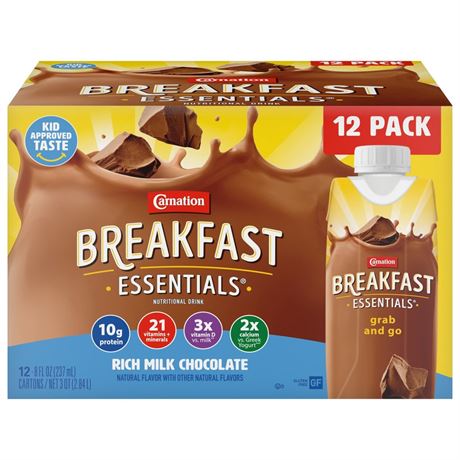 Carnation Breakfast Essentials Nutritional Protein-Packed Drink Shakes, Rich