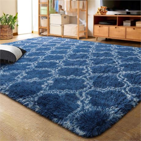 LOCHAS Luxury Shag Area Rug 6x9 Feet Geometric Plush Fluffy Rugs, Extra Soft