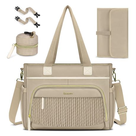 RAINSMORE Diaper Bag Tote, Large Diaper Baby Bag Waterproof Multifunctional