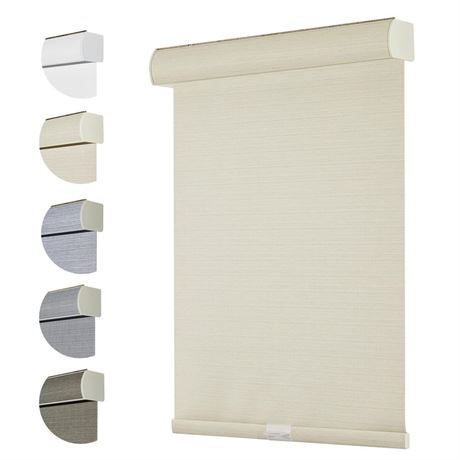 Persilux Free-Stop Cordless 100% Blackout Roller Shades for Window Blinds with